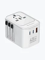 СЗУ Deppa + Адаптер  для путешествий 2хUSB-С + USB-A, 45W белый купить в Барнауле