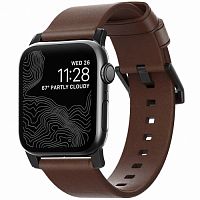 Ремешок для Apple Watch Band 44/42mm Nomad Modern Strap кожанный темно-коричневый (застежка черная) купить в Барнауле