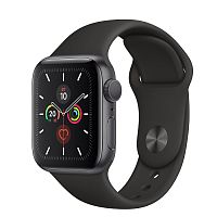 Apple Watch Series 5 44mm Case Space Grey Aluminium Sport Band Black купить в Барнауле