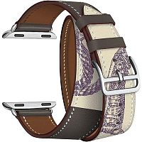 Ремешок для Apple Watch Band 38/40mm Lyambda Meridiana Ремешок кожанный серо-бежевая LWA-01-40-GRP купить в Барнауле