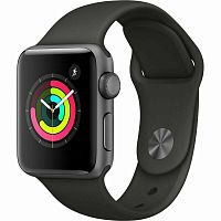 Apple Watch Series 3 38mm Case Space Grey Aluminium Sport Band Black купить в Барнауле