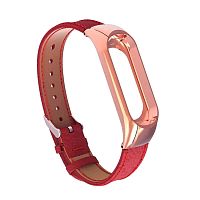 Ремешок Xiaomi для Mi Band 4 кожаный (красный)  купить в Барнауле
