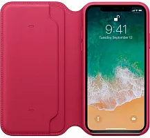 Чехол Apple iPhone X Leather Folio Berry (лесная ягода) купить в Барнауле