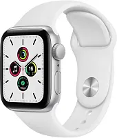 Apple Watch Series SE GPS 40mm Case Silver Aluminium Sport Band White купить в Барнауле