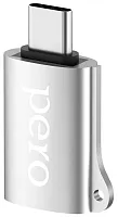 Адаптер PERO AD02 OTG Type-C to USB 2.0 серебристый купить в Барнауле