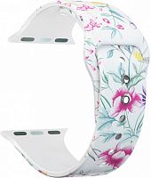Ремешок для Apple Watch Band 38/40mm Lyambda Alya силиконовый цветы (40-4) купить в Барнауле