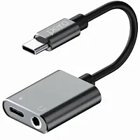 Адаптер PERO AD10 Type-C to USB Type-C/mini jack 3.5 черный купить в Барнауле