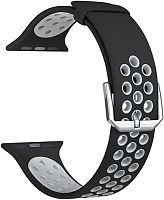 Ремешок для Apple Watch Band 38/40mm Lyambda Alioth силиконовый черный/серый купить в Барнауле