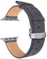 Ремешок для Apple Watch Band 42/44mm Lyambda Minkar кожаный черный купить в Барнауле