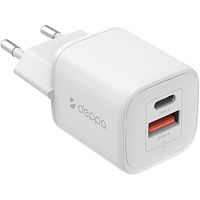 СЗУ Deppa 2USB (A+C) PD, QC, GaN, 33W белый купить в Барнауле
