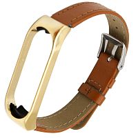 Ремешок Xiaomi для Mi Band 4 кожаный (коричневый)  купить в Барнауле
